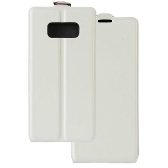 Vertical Flip Case in PU Leather and TPU for Samsung Galaxy S8 Plus - White