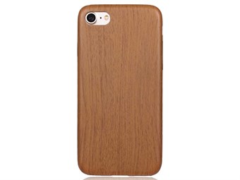 Leather Look Silicone Cover for iPhone 7 / iPhone 8 - Brown