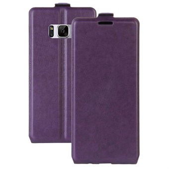 Vertical Flip Case in PU Leather and TPU for Samsung Galaxy S8 Plus - Purple