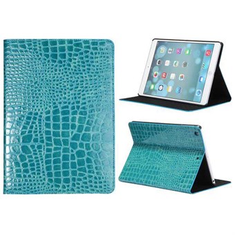 Crocodile iPad Air 1 Leather Case (Blue)