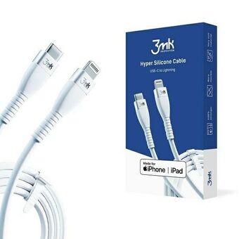 3MK HyperSilicone MFI USB-C/Lightning cable white 1m 20W 3A