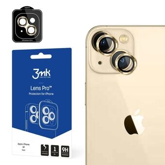 3MK Lens Protection Pro iPhone 14 Plus 6.7" gold / gold Camera lens protection with mounting frame 1 pc.