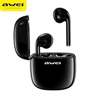 AWEI Bluetooth 5.0 T28 TWS headphones + docking station Black / Black