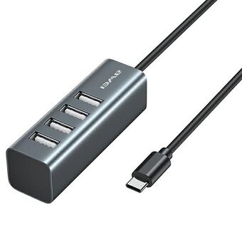 AWEI HUB CL-122T 4xUSB-A / USB-C black / black