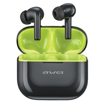 AWEI Bluetooth 5.3 T1 Pro headphones + docking station black-green/black-green