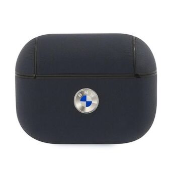 BMW BMAPSSLNA AirPods Pro cover navy / navy Genuine Leather Silver Logo