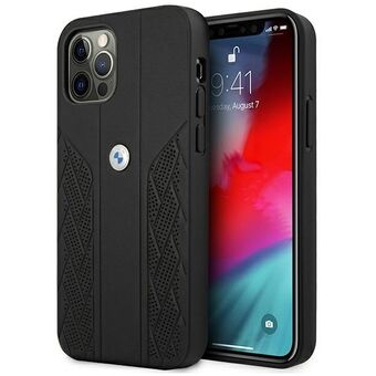 Case BMW BMHCP12LRSPPK iPhone 12 Pro Max 6.7 "Black / Black Hardcase Leather Curve Perforated