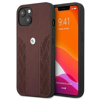 Case BMW BMHCP13MRSPPR iPhone 13 6.1 "red / red hardcase Leather Curve Perforated