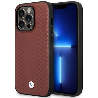 Case BMW BMHMP14L22RFGR iPhone 14 Pro 6.1" Burgundy/burgundy leather diamond pattern MagSafe