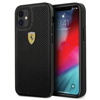 Ferrari FESPEHCP12SBK iPhone 12 mini 5.4 "black / black hardcase On Track Perforated