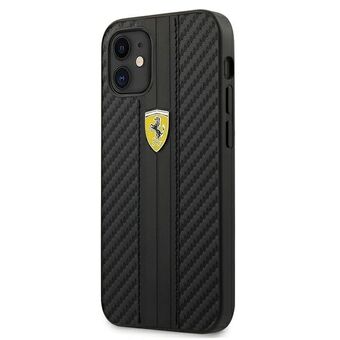 Ferrari FESNECHCP12SBK iPhone 12 mini 5.4 "black / black hardcase On Track PU Carbon