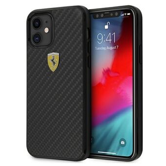 Ferrari FERCAHCP12SBK iPhone 12 mini 5.4 "black / black hardcase On Track Real Carbon