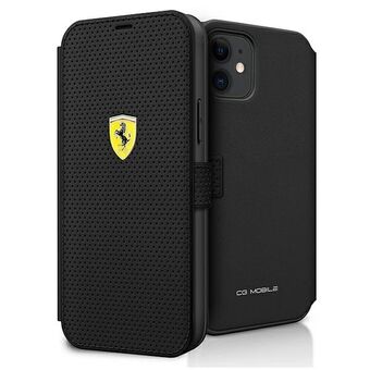 Ferrari FESPEFLBKP12SBK iPhone 12 mini 5.4 "black / black book On Track Perforated