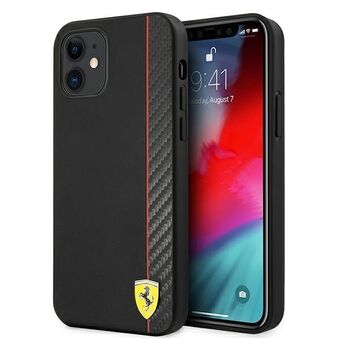 Ferrari FESAXHCP12SBK iPhone 12 mini 5,4 "black / black hardcase On Track Carbon Stripe