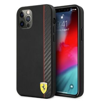 Ferrari FESAXHCP12LBK iPhone 12 Pro Max 6.7 "black / black hardcase On Track Carbon Stripe