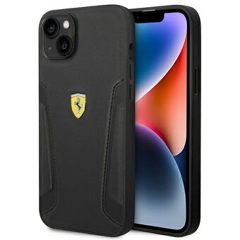 Ferrari FEHCP14MRBUK iPhone 14 Plus 6.7" Black / Black Hardcase Leather Stamp Sides