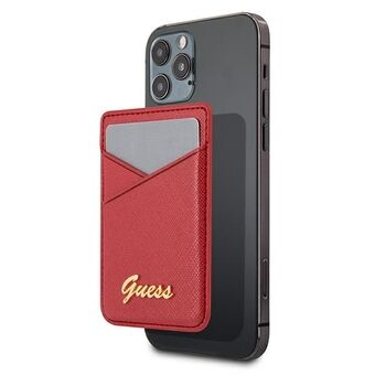 Guess Wallet Card Slot GUWMSSASLRE MagSafe Saffiano red / red