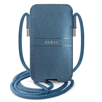 Guess handbag GUPHMPSASBBL 6.1 "blue / blue Saffiano strap