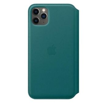 Case Apple MY1Q2ZM / A iPhone 11 Pro Max peacock feather / blue leather book