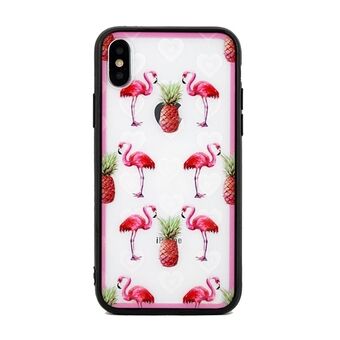 Hearts iPhone 5 / 5S / SE cover, design 1 clear (flamingos)