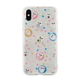 Pattern iPhone X / Xs case design 6 (owls white)