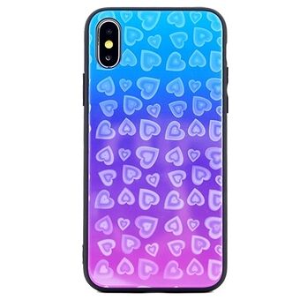 Hearts Glass iPhone 6 / 6S cover design 5 (blue)