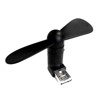 2-in-1 USB / microUSB black / black fan