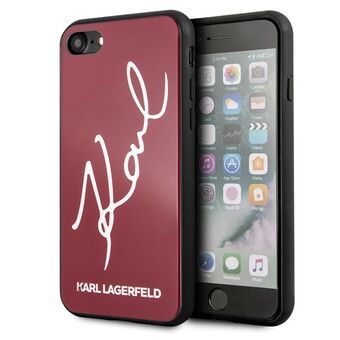 Karl Lagerfeld KLHCI8DLKSRE iPhone 7/8 SE 2020 / SE 2022 red / red hard case Signature Glitter