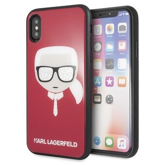 Karl Lagerfeld KLHCPXDLHRE iPhone X/Xs red/red Iconic glitter Karl\'s head