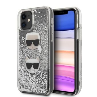 Karl Lagerfeld KLHCN61KCGLSL iPhone 11 6.1" / Xr hardcase silver/silver Glitter Karl&Choupette