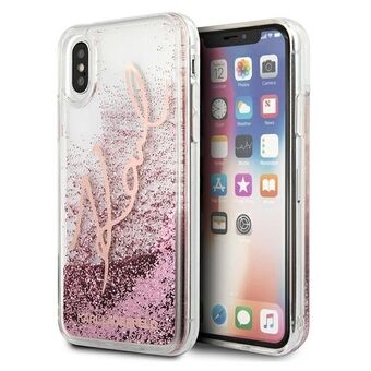 Karl Lagerfeld KLHCPCXTRKSRG iPhone X / Xs Pink Gold / Pink Gold Glitter Signature