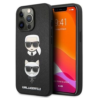 Karl Lagerfeld KLHCP13LSAKICKCBK iPhone 13 Pro / 13 6.1 "black / black hardcase Saffiano Karl & Choupette