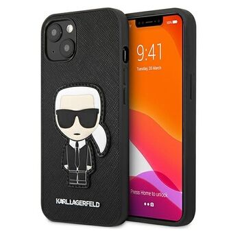 Karl Lagerfeld KLHCP13SOKPK iPhone 13 mini 5,4 "black / black hardcase Saffiano Ikonik Karl`s Patch