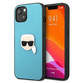 Karl Lagerfeld KLHCP13SPKMB iPhone 13 mini 5.4 "blue / blue hardcase Leather Iconic Karl\'s Head Metal