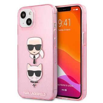 Karl Lagerfeld KLHCP13SKCTUGLP iPhone 13 mini 5,4 "pink / pink hardcase Glitter Karl`s & Choupette