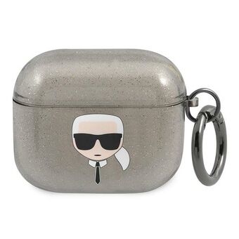 Karl Lagerfeld KLA3UKHGK AirPods 3 cover black / black Glitter Karl`s Head