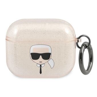 Karl Lagerfeld KLA3UKHGD AirPods 3 cover gold / gold Glitter Karl`s Head