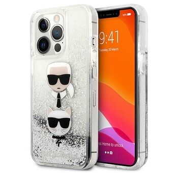 Karl Lagerfeld KLHCP13LKICGLS iPhone 13 Pro / 13 6.1 "silver / silver hardcase Liquid Glitter Karl & Choupette Head