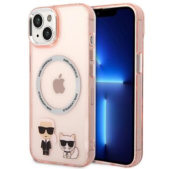 Karl Lagerfeld KLHMP14MHKCP iPhone 14 Plus 6.7" hardcase pink/pink Karl & Choupette Aluminum Magsafe