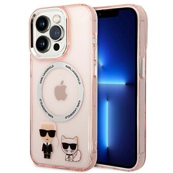 Karl Lagerfeld KLHMP14LHKCP iPhone 14 Pro 6.1" hardcase pink / pink Karl & Choupette Aluminum Magsafe