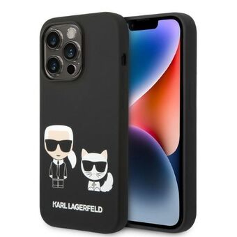 Karl Lagerfeld KLHMP14LSSKCK iPhone 14 Pro 6.1" hardcase black / black liquid silicone Karl & Choupette Magsafe