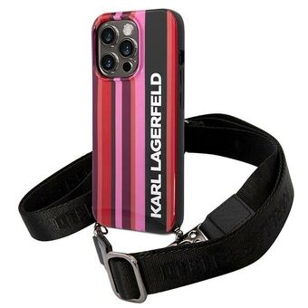 Karl Lagerfeld KLHCP14LSTSTP iPhone 14 Pro 6.1" hardcase pink / pink Color Stripes Strap