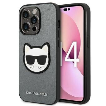 Karl Lagerfeld KLHCP14LSAPCHG iPhone 14 Pro 6.1" hardcase silver/silver Saffiano Choupette Head Patch