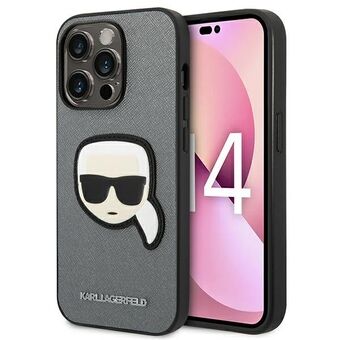 Karl Lagerfeld KLHCP14LSAPKHG iPhone 14 Pro 6.1" silver/silver hardcase Saffiano Karl\'s Head Patch