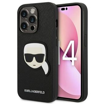 Karl Lagerfeld KLHCP14LSAPKHK iPhone 14 Pro 6.1" black / black hardcase Saffiano Karl\'s Head Patch