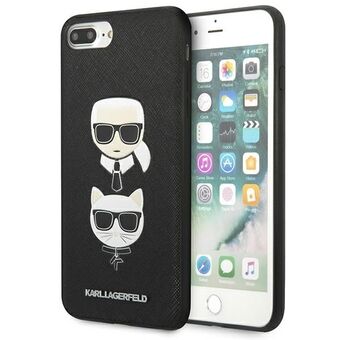 Karl Lagerfeld KLHCI8LSAKICKCBK iPhone 7 Plus / 8 Plus black/black hardcase Saffiano Karl&Choupette Head