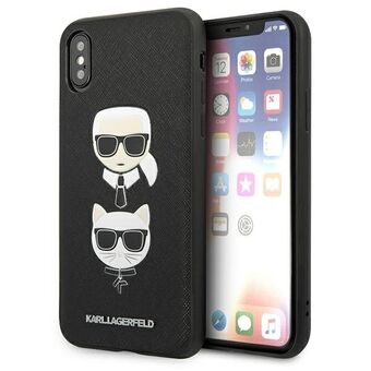 Karl Lagerfeld KLHCPXSAKICKCBK iPhone X/XS black/black hardcase Saffiano Karl&Choupette Head