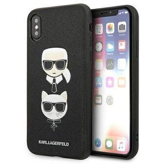 Karl Lagerfeld KLHCI65SAKICKCBK iPhone XS Max black/black hardcase Saffiano Karl&Choupette Head