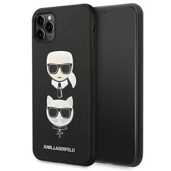 Karl Lagerfeld KLHCN65SAKICKCBK iPhone 11 Pro Max 6.5" black/black hardcase Saffiano Karl&Choupette Head