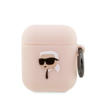 Karl Lagerfeld KLA2RUNIKP AirPods 1/2 cover pink/pink Silicone Karl Head 3D